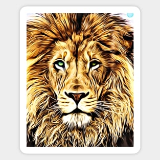 Lion Head Digital Art Sticker